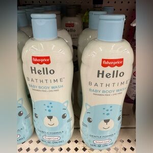 Fisher-Price Hello Bathtime Baby Wash - Blue and White.  Pack of 2